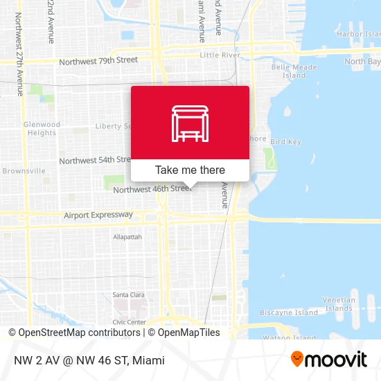 NW 2 AV @ NW 46 ST map