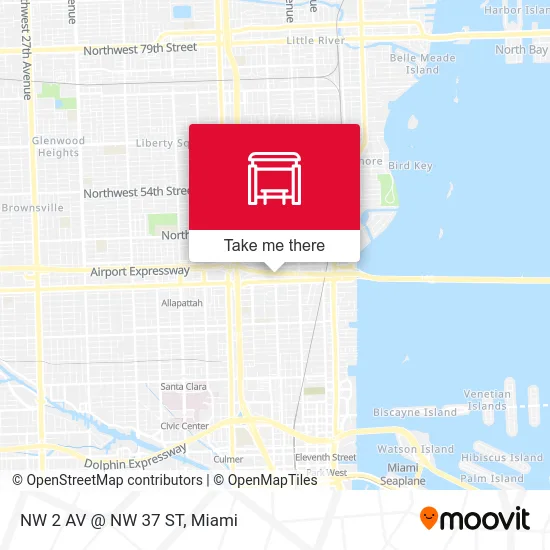 NW 2 AV @ NW 37 ST map