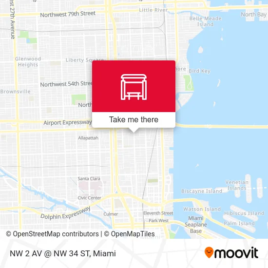 NW 2 AV @ NW 34 ST map