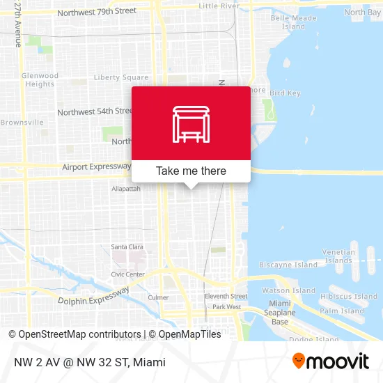 NW 2 AV @ NW 32 ST map