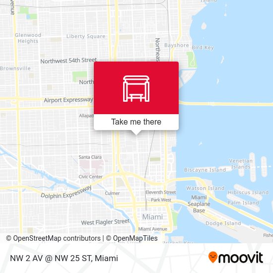 NW 2 AV @ NW 25 ST map