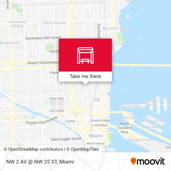 Mapa de NW 2 AV @ NW 25 ST