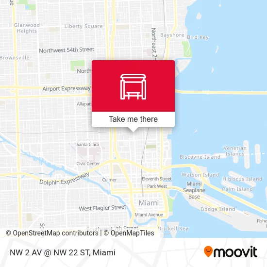 Mapa de NW 2 AV @ NW 22 ST