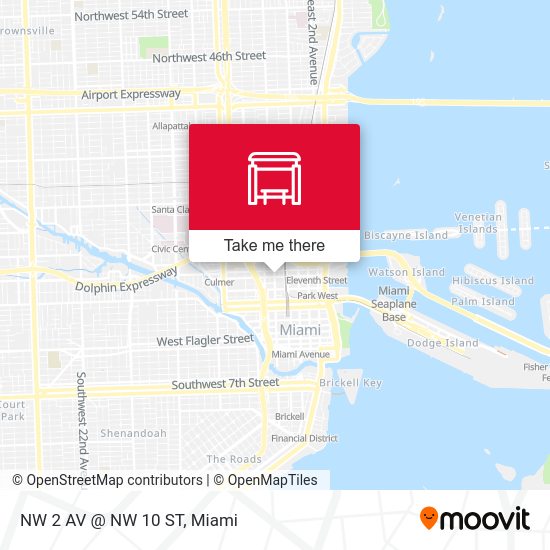 NW 2 AV @ NW 10 ST map