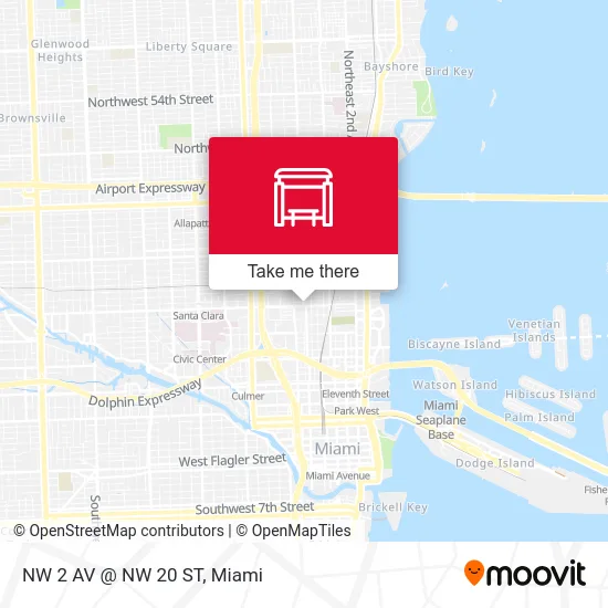 NW 2 AV @ NW 20 ST map