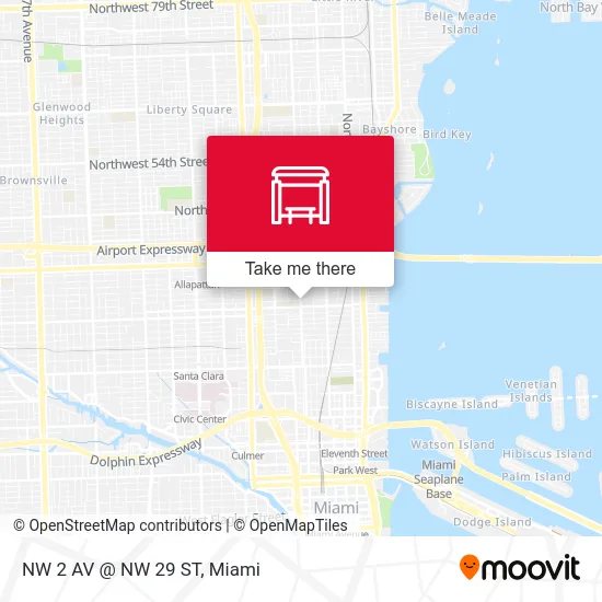 NW 2 AV @ NW 29 ST map