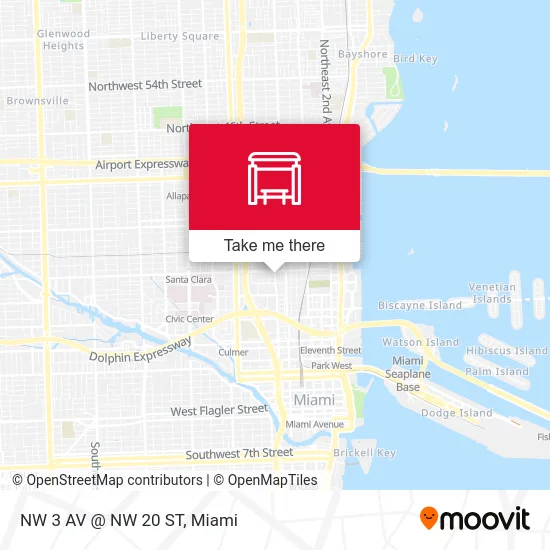 NW 3 AV @ NW 20 ST map