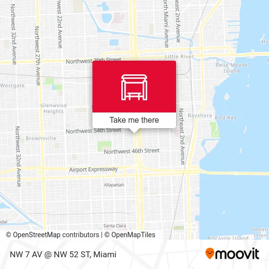 NW 7 AV @ NW 52 ST map