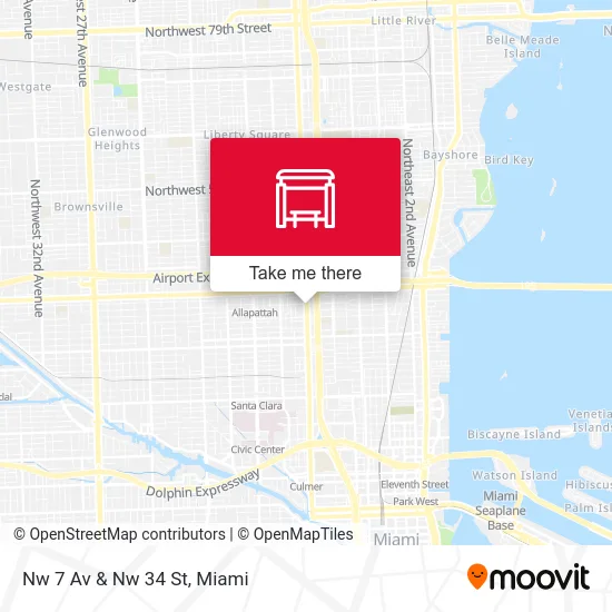 Nw 7 Av & Nw 34 St map