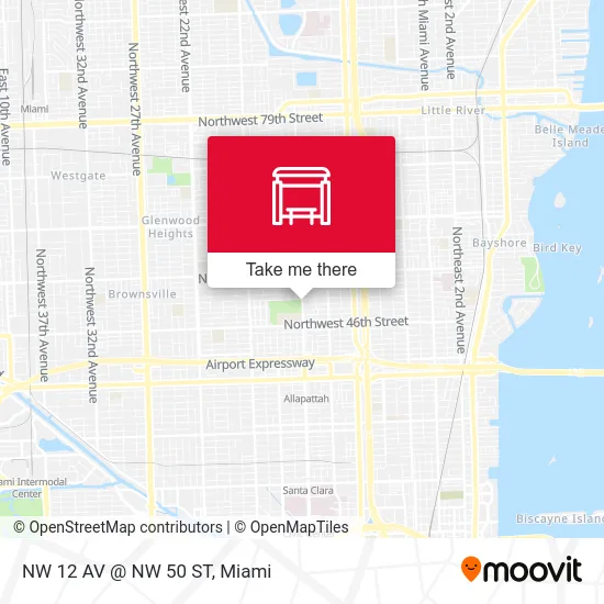 NW 12 AV @ NW 50 ST map
