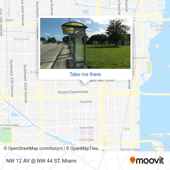 NW 12 AV @ NW 44 ST map