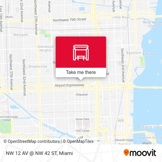 NW 12 AV @ NW 42 ST map