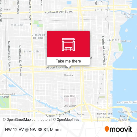 NW 12 AV @ NW 38 ST map