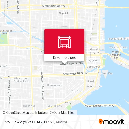 Mapa de SW 12 AV @ W FLAGLER ST