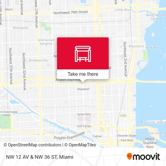 NW 12 AV & NW 36 ST map