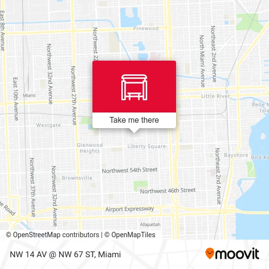 NW 14 AV @ NW 67 ST map