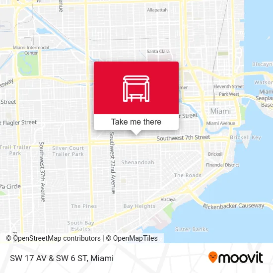 SW 17 AV & SW 6 ST map