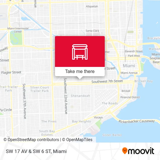 SW 17 AV & SW 6 ST map