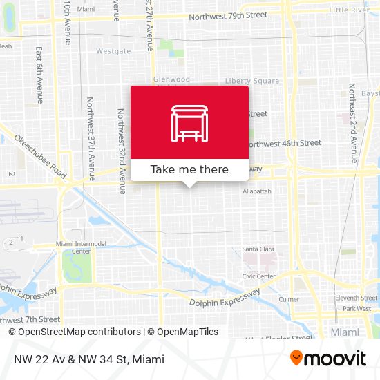 Mapa de NW 22 Av & NW 34 St