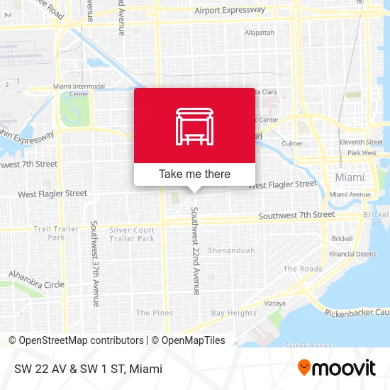 Mapa de SW 22 AV & SW 1 ST