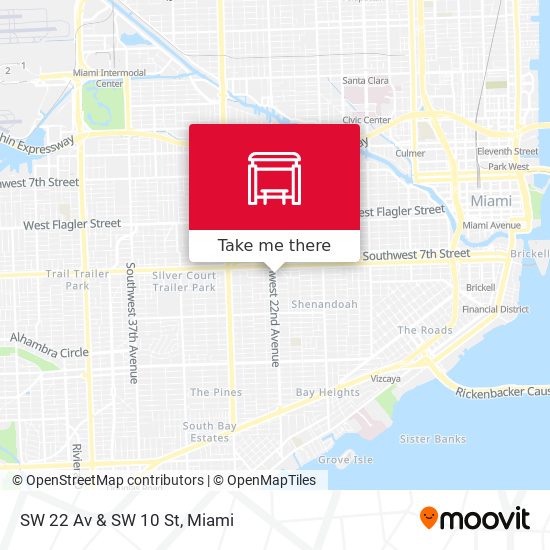 SW 22 Av & SW 10 St map