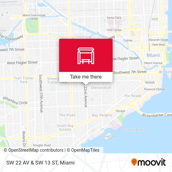 SW 22 Av & SW 13 St map