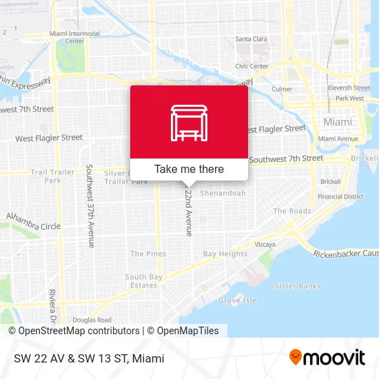 SW 22 AV & SW 13 ST map