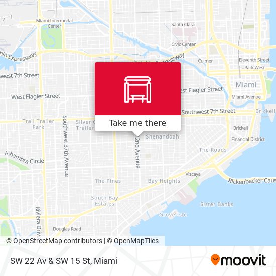 SW 22 Av & SW 15 St map