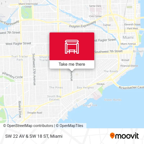 SW 22 AV & SW 18 ST map