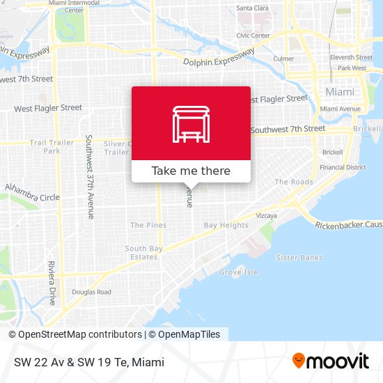 SW 22 Av & SW 19 Te map