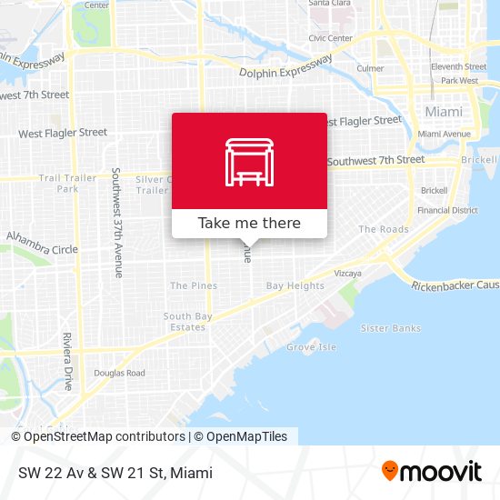 SW 22 Av & SW 21 St map