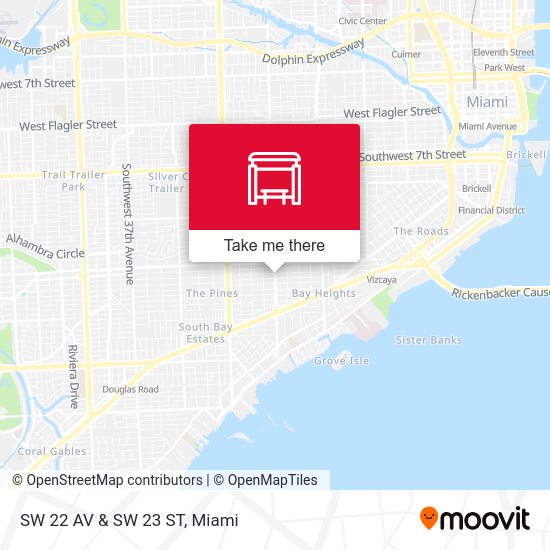 SW 22 Av & SW 23 St map