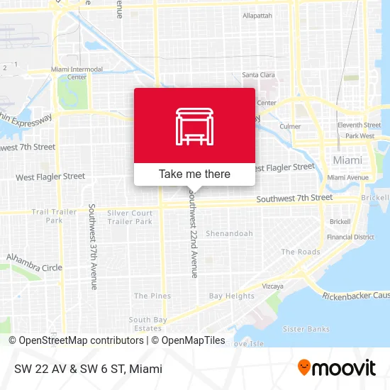Mapa de SW 22 AV & SW 6 ST