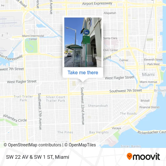 Mapa de SW 22 AV & SW 1 ST