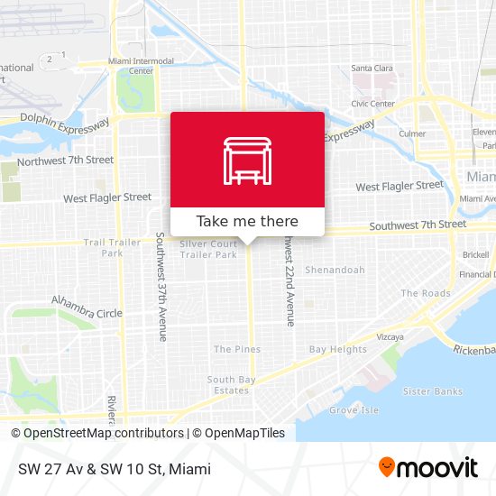 SW 27 Av & SW 10 St map