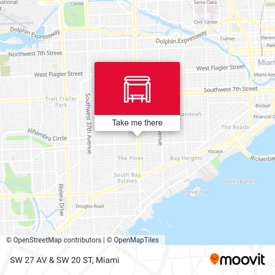 SW 27 AV & SW 20 ST map