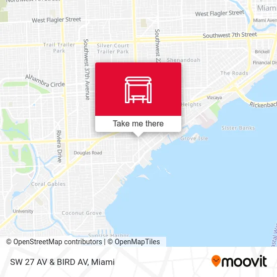 Mapa de SW 27 AV & BIRD AV