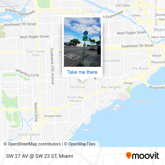 SW 27 AV @ SW 23 ST map