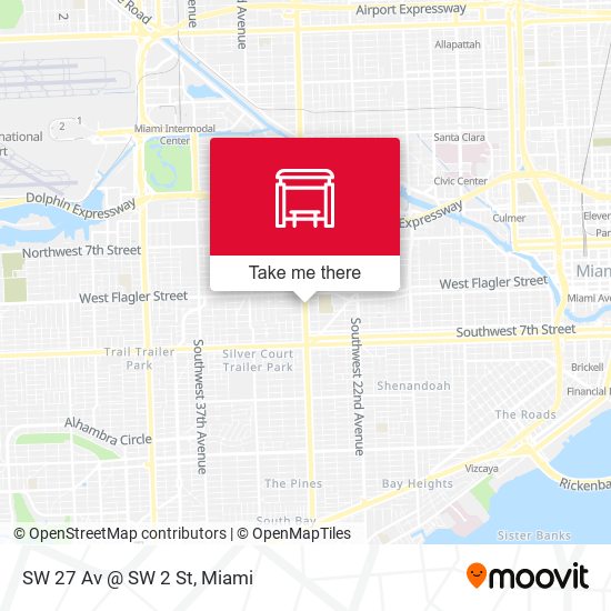SW 27 Av @ SW 2 St map