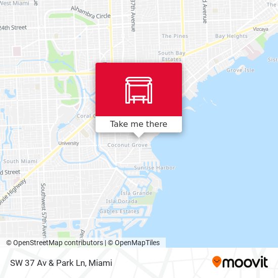 SW 37 Av & Park Ln map