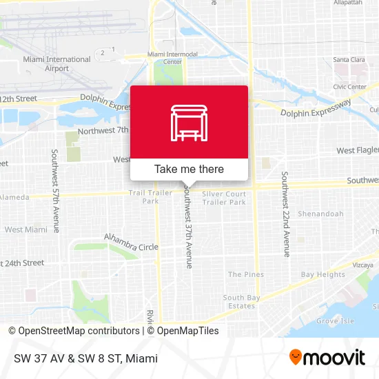 Mapa de SW 37 AV & SW 8 ST