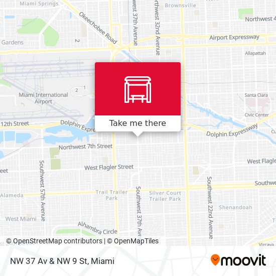 Mapa de NW 37 Av & NW 9 St