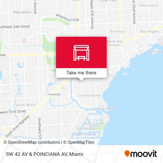 SW 42 AV & POINCIANA AV map