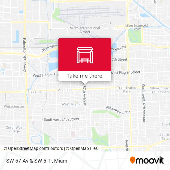 SW 57 Av & SW 5 Tr map