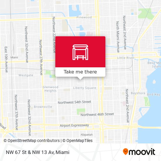 NW 67 St & NW 13 Av map