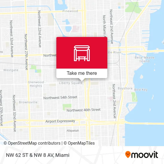 NW 62 ST & NW 8 AV map