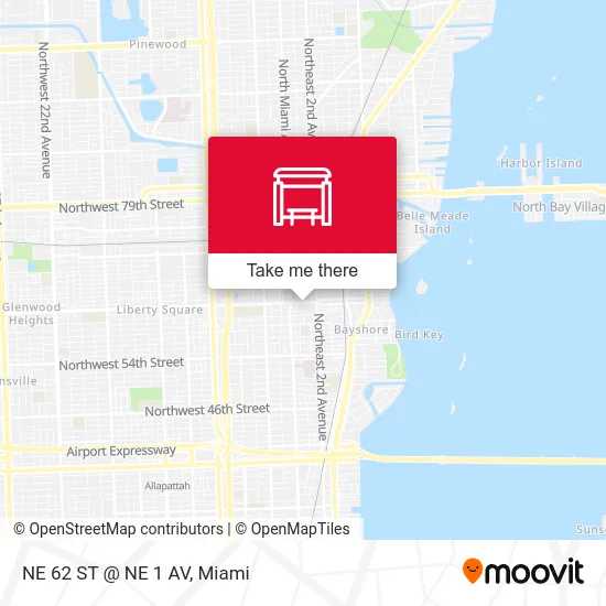 NE 62 ST @ NE 1 AV map