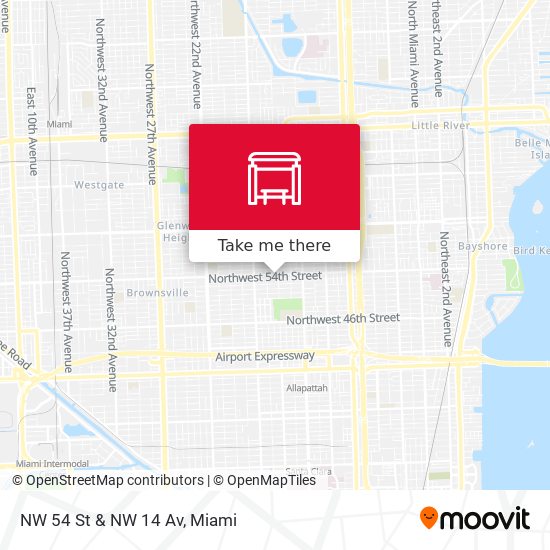 NW 54 St & NW 14 Av map