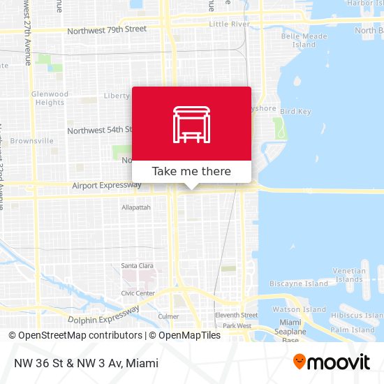 NW 36 St & NW 3 Av map