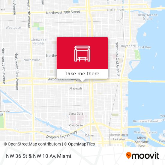 NW 36 St & NW 10 Av map